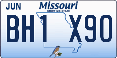 MO license plate BH1X9O