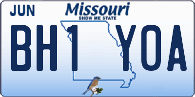 MO license plate BH1Y0A