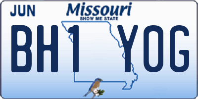 MO license plate BH1Y0G