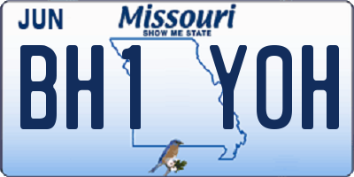 MO license plate BH1Y0H