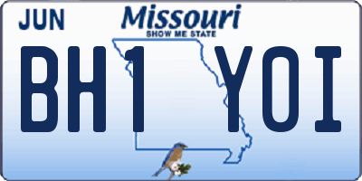 MO license plate BH1Y0I