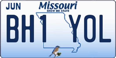 MO license plate BH1Y0L