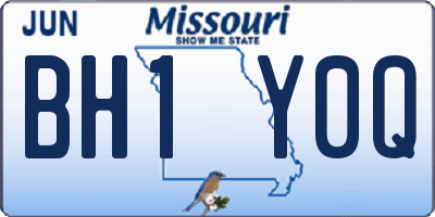 MO license plate BH1Y0Q