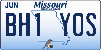 MO license plate BH1Y0S