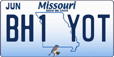 MO license plate BH1Y0T