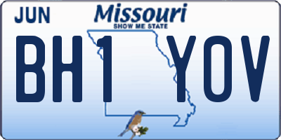 MO license plate BH1Y0V