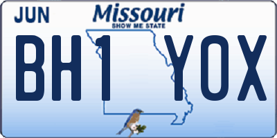 MO license plate BH1Y0X
