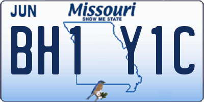 MO license plate BH1Y1C