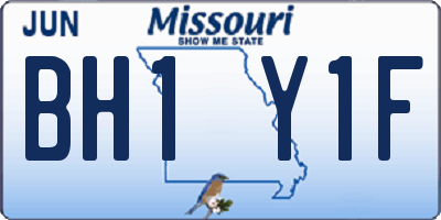 MO license plate BH1Y1F