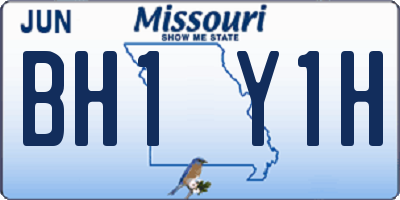 MO license plate BH1Y1H