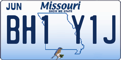 MO license plate BH1Y1J