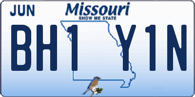 MO license plate BH1Y1N