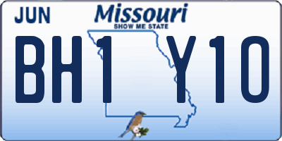 MO license plate BH1Y1O