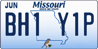 MO license plate BH1Y1P