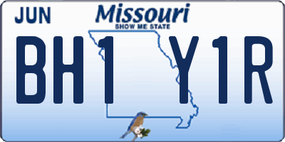 MO license plate BH1Y1R