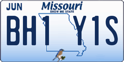 MO license plate BH1Y1S