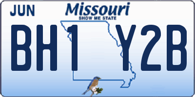 MO license plate BH1Y2B