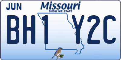 MO license plate BH1Y2C