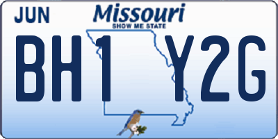 MO license plate BH1Y2G