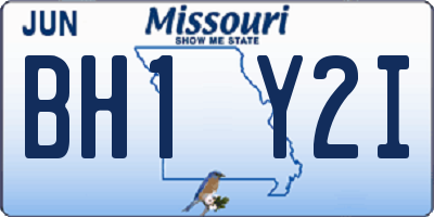 MO license plate BH1Y2I