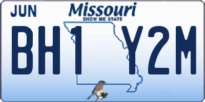 MO license plate BH1Y2M