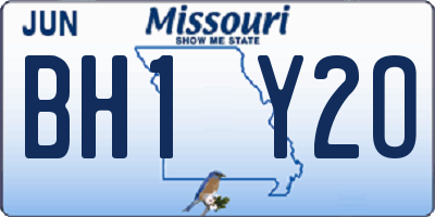 MO license plate BH1Y2O