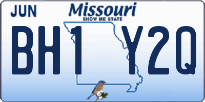 MO license plate BH1Y2Q
