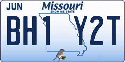 MO license plate BH1Y2T
