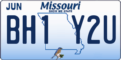 MO license plate BH1Y2U