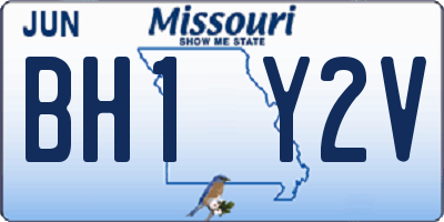 MO license plate BH1Y2V