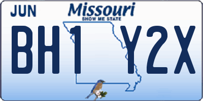 MO license plate BH1Y2X