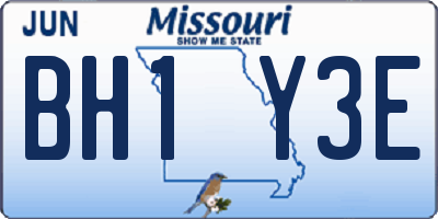 MO license plate BH1Y3E