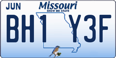 MO license plate BH1Y3F