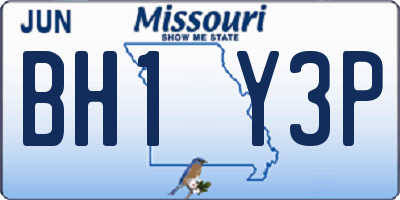 MO license plate BH1Y3P