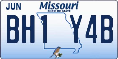 MO license plate BH1Y4B