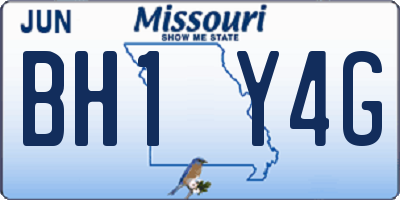 MO license plate BH1Y4G