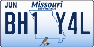 MO license plate BH1Y4L