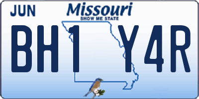 MO license plate BH1Y4R