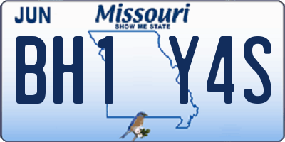 MO license plate BH1Y4S