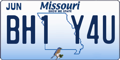 MO license plate BH1Y4U