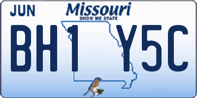 MO license plate BH1Y5C