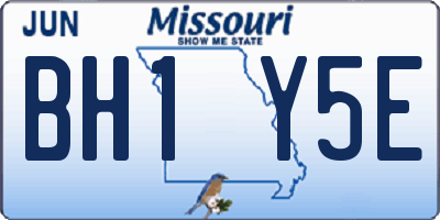 MO license plate BH1Y5E