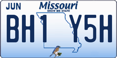 MO license plate BH1Y5H