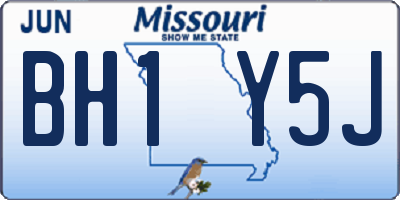 MO license plate BH1Y5J