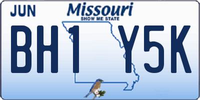 MO license plate BH1Y5K