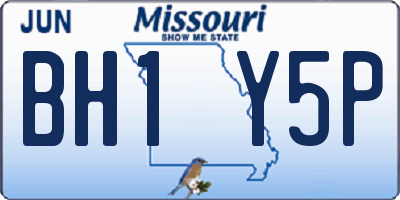 MO license plate BH1Y5P