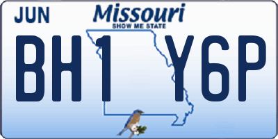 MO license plate BH1Y6P