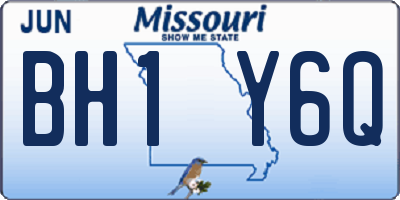 MO license plate BH1Y6Q
