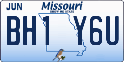 MO license plate BH1Y6U
