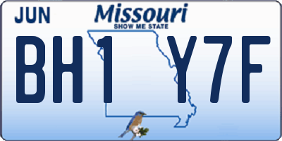 MO license plate BH1Y7F